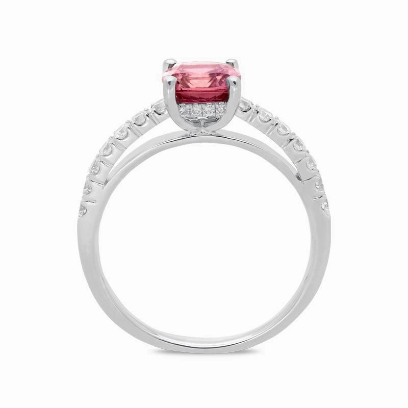 18ct White Gold 1.49ct Pink Sapphire 0.37ct Diamond Ring