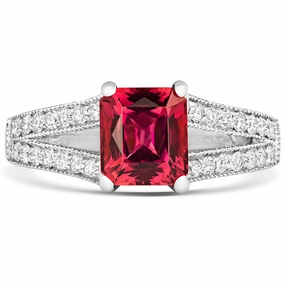 18ct White Gold 1.57ct Pink Tourmaline Diamond Ring