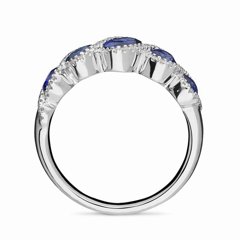18ct White Gold 1.62ct Sapphire and Diamond Dress Ring