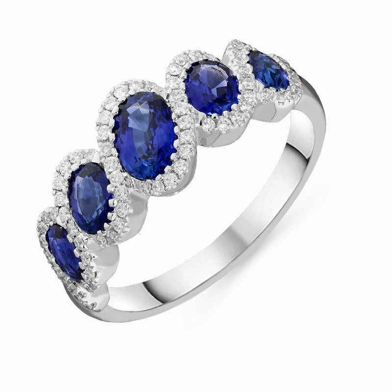 18ct White Gold 1.62ct Sapphire and Diamond Dress Ring