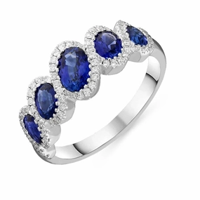 18ct White Gold 1.62ct Sapphire and Diamond Dress Ring