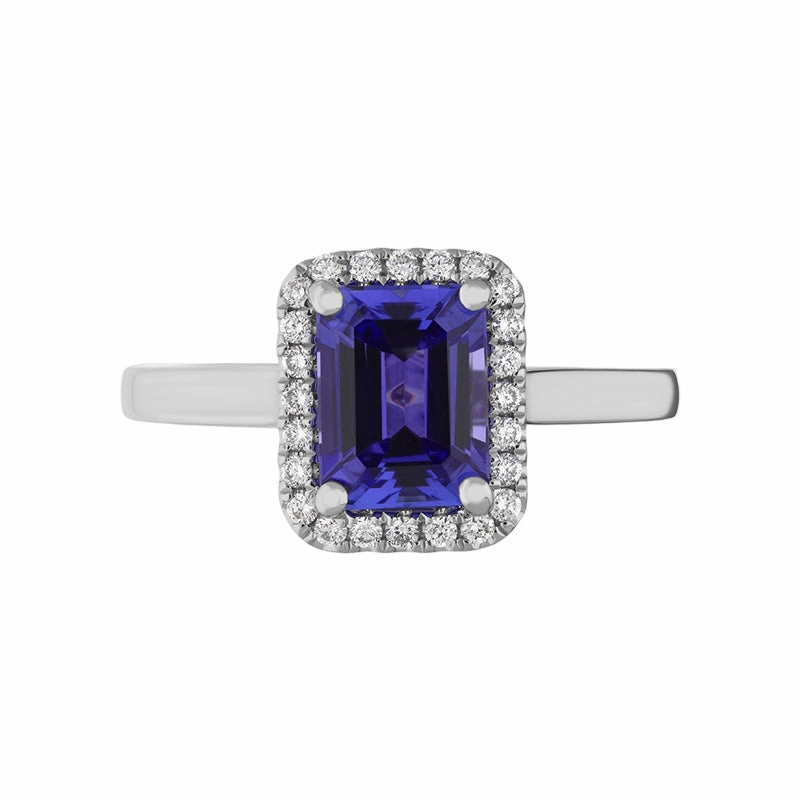 18ct White Gold 1.80ct Tanzanite Diamond Cluster Ring
