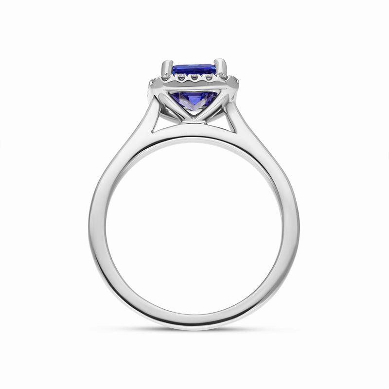 18ct White Gold 1.80ct Tanzanite Diamond Cluster Ring