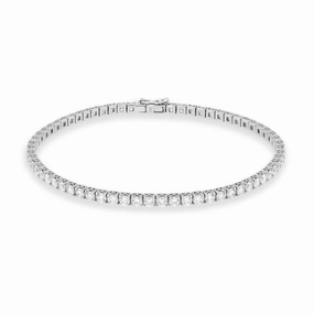 18ct White Gold 3.83ct Diamond Tennis Bracelet
