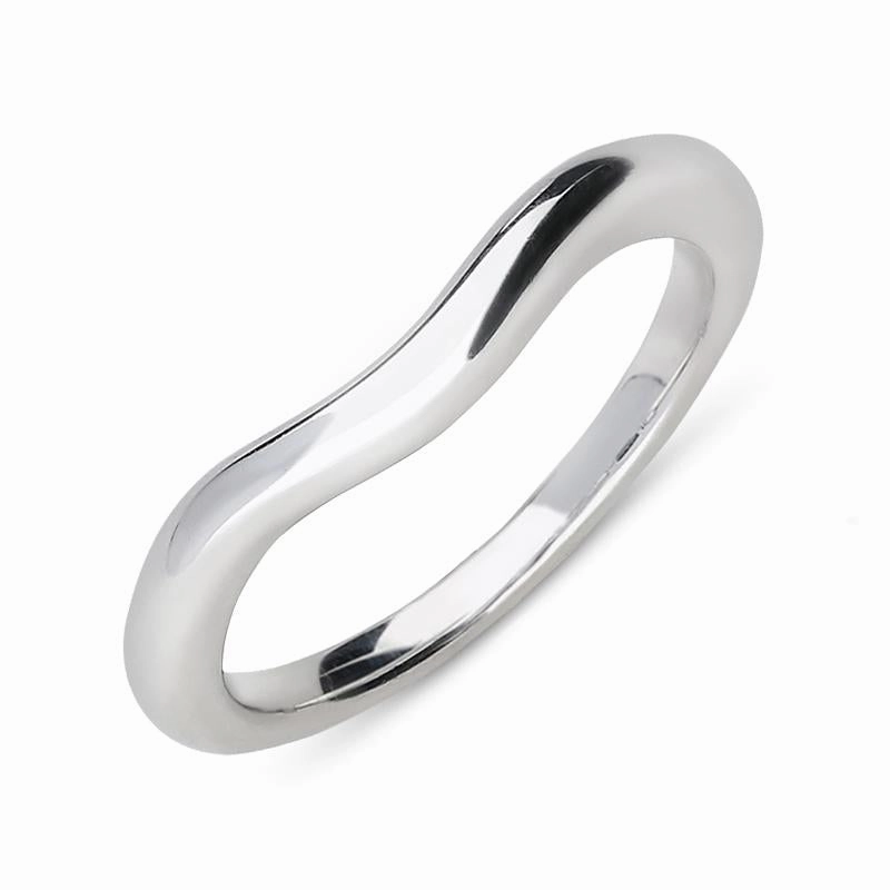 18ct White Gold 3mm Wishbone Wedding Ring D