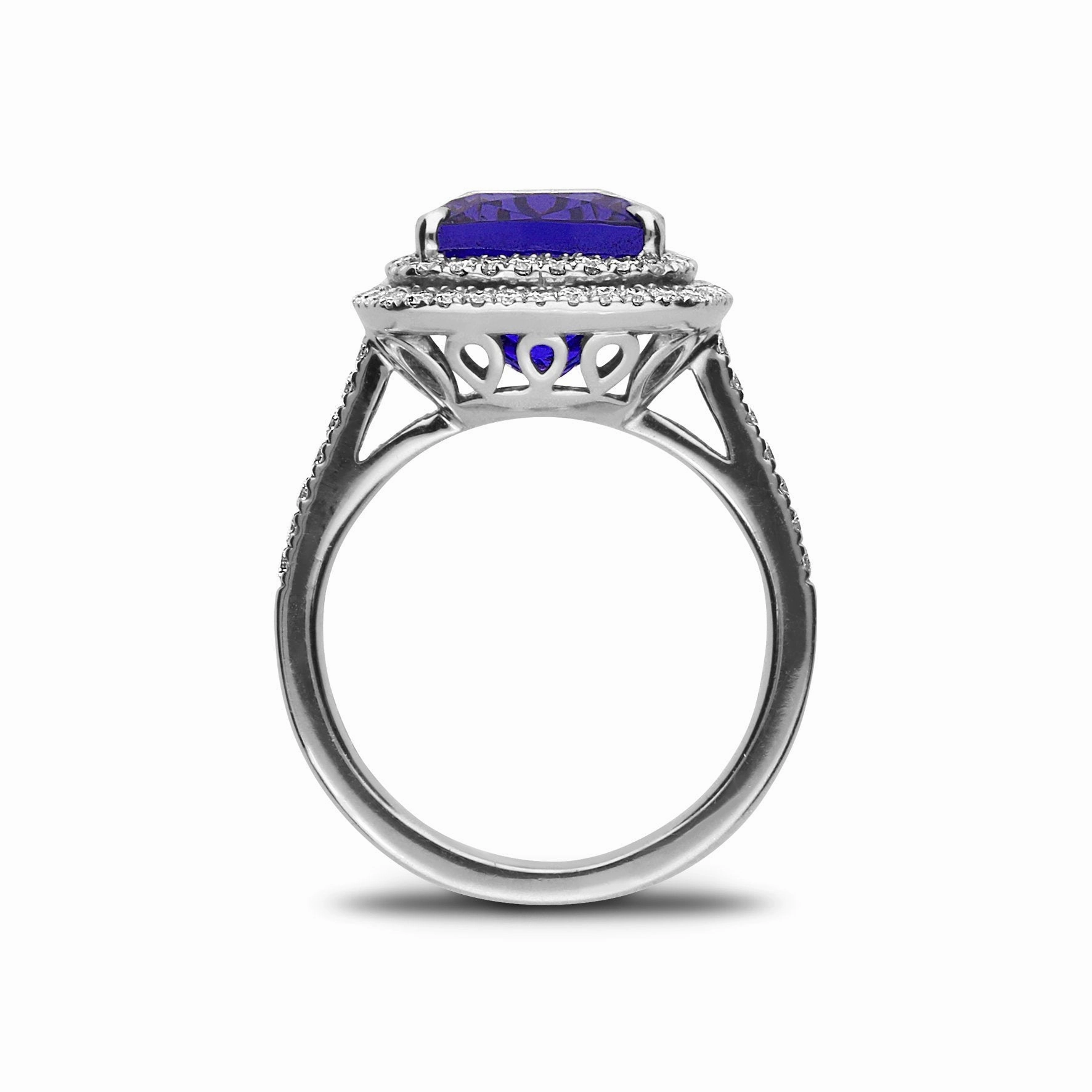 18ct White Gold 6.84ct Tanzanite and Diamond Dress Ring