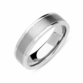 18ct White Gold 6mm Satin Finish Wedding Ring