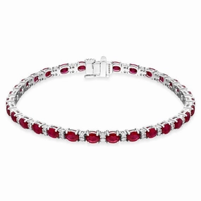 18ct White Gold 7.79ct Ruby 0.61ct Diamond Bracelet