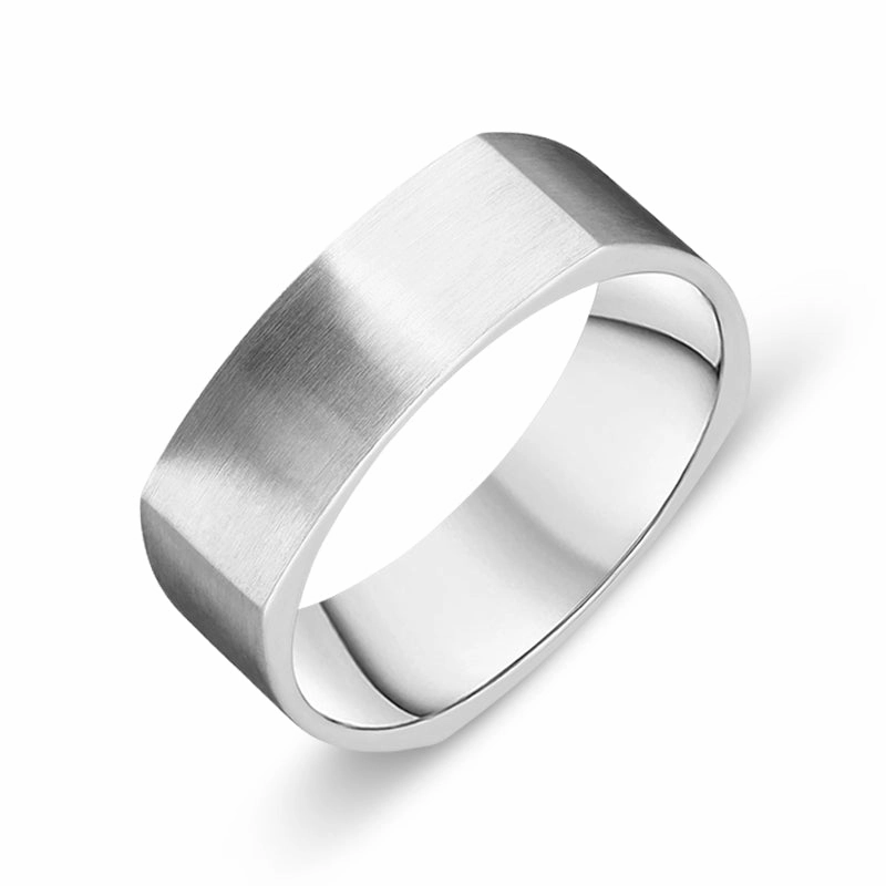 18ct White Gold 7mm Satin Finish Wedding Ring