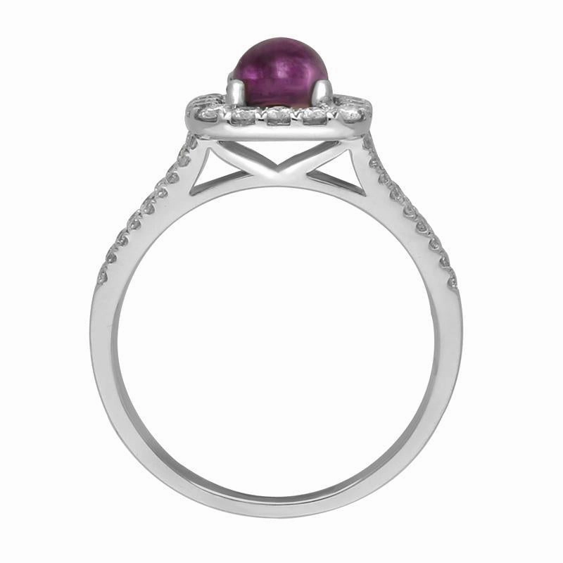 18ct White Gold Blue John Diamond Cushion Top Ring