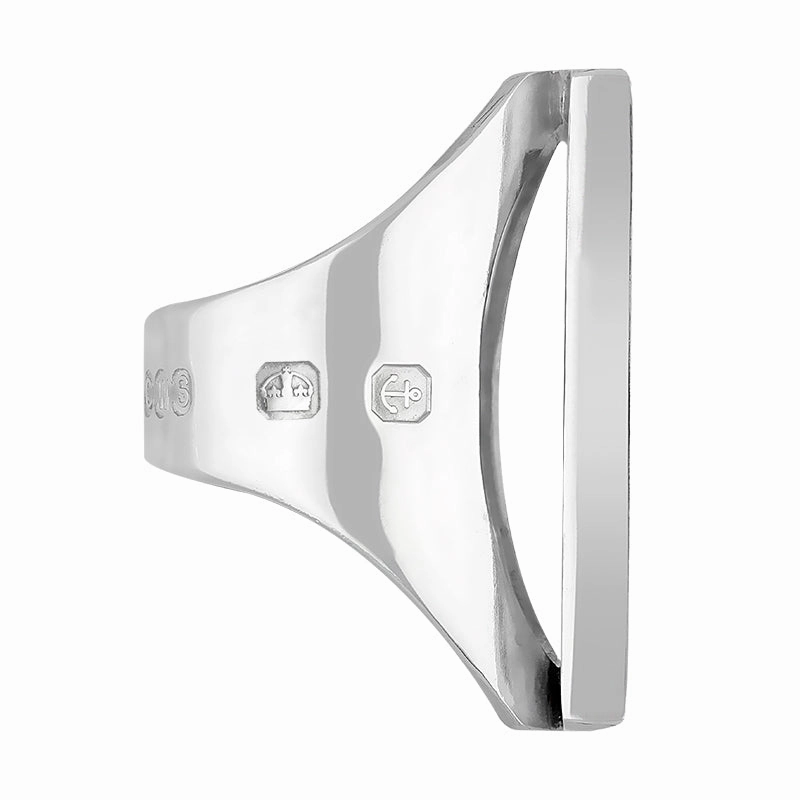 18ct White Gold Blue John Hallmark Large Square Ring