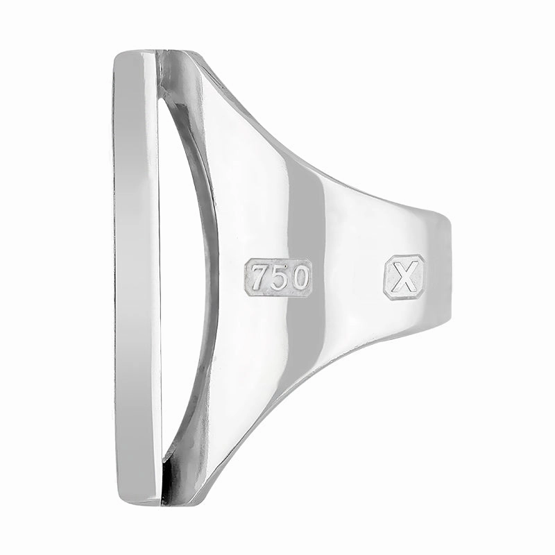 18ct White Gold Blue John Hallmark Large Square Ring