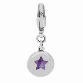 18ct White Gold Blue John Round Shaped Star Clip Charm