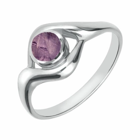 18ct White Gold Blue John Round Twist Ring