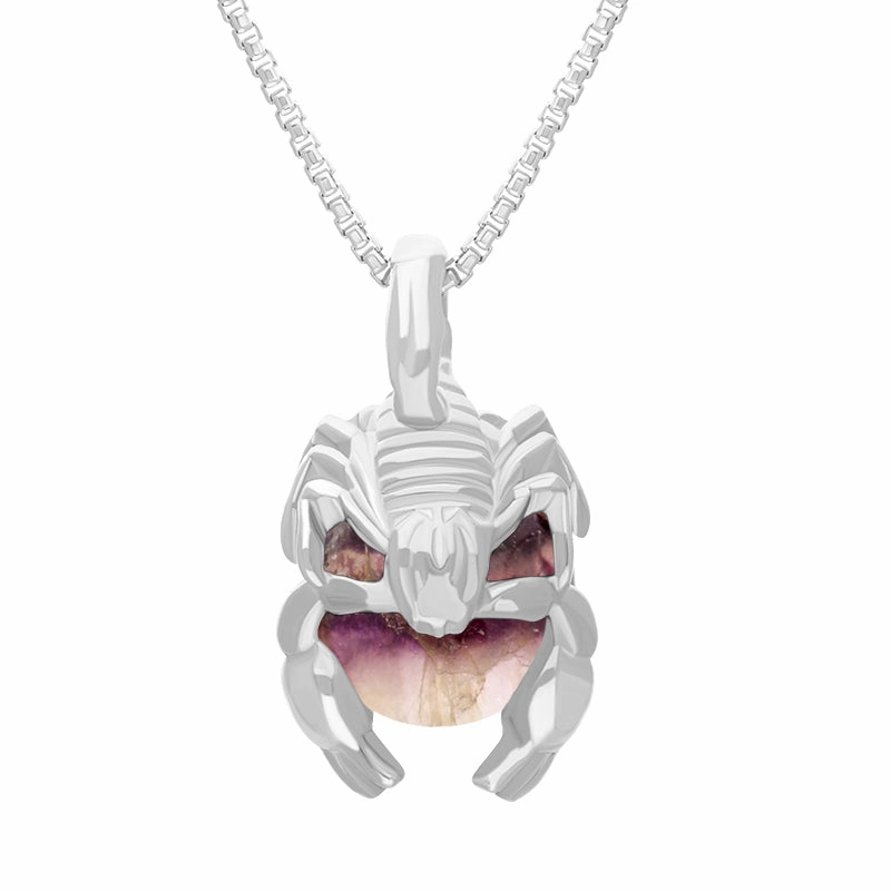 18ct White Gold Blue John Zodiac Scorpio 9mm Bead Pendant