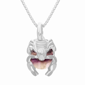 18ct White Gold Blue John Zodiac Scorpio 9mm Bead Pendant