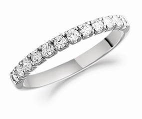18ct White Gold Brilliant Cut Diamond Half Eternity Ring