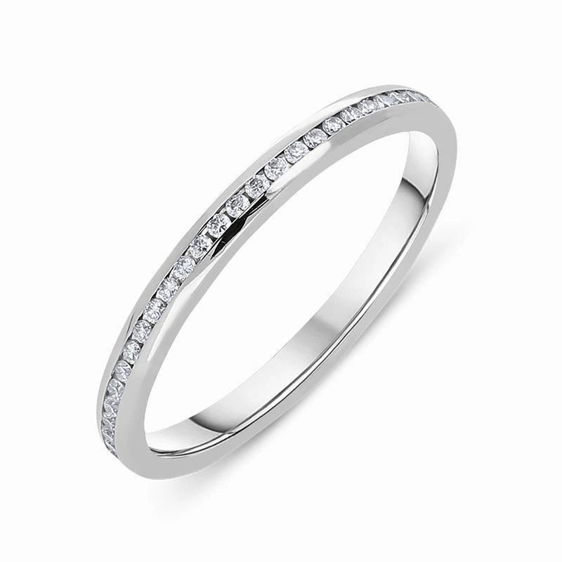 18ct White Gold Diamond Channel Set Wedding Full Eternity Ring