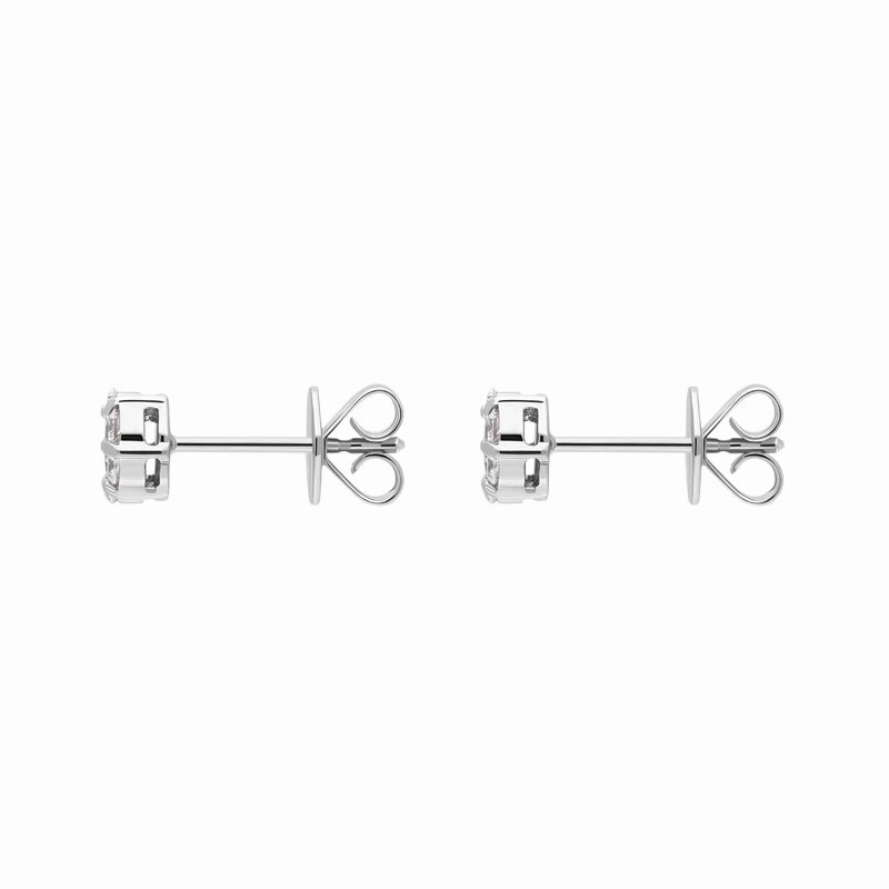 18ct White Gold Diamond Cluster Stud Earrings