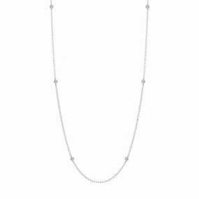 18ct White Gold Diamond Long Necklet