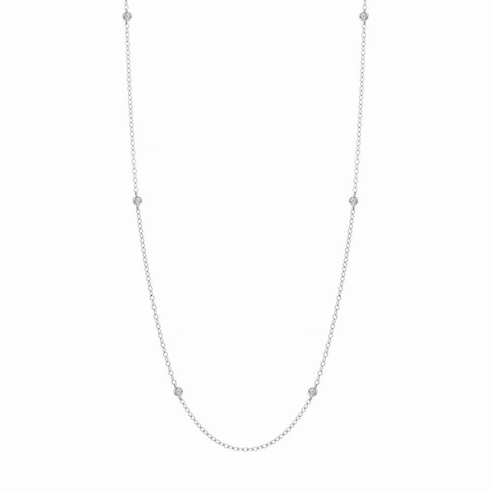 18ct White Gold Diamond Long Necklet