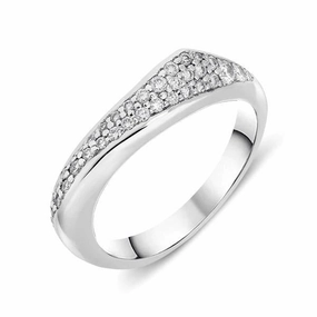 18ct White Gold Diamond Pave Set Band Ring
