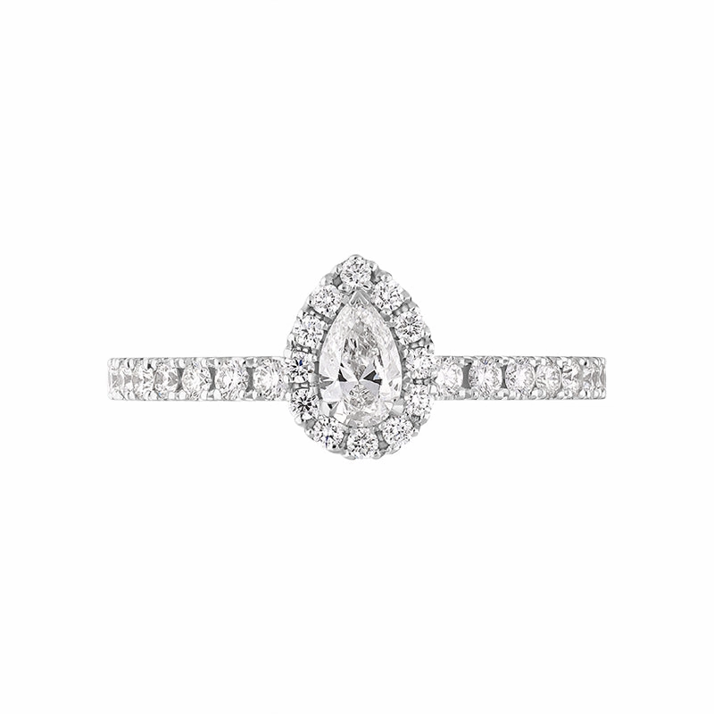 18ct White Gold Diamond Pear Cut Cluster Ring