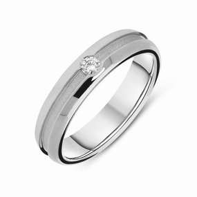 18ct White Gold Diamond Set Wedding Band Ring