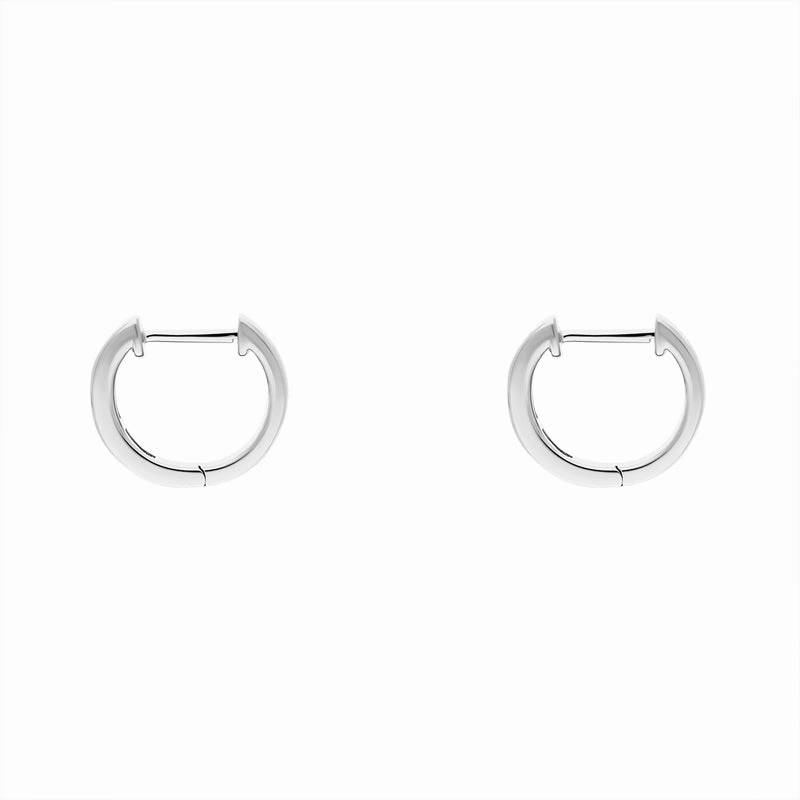 18ct White Gold Emerald Diamond Princess Cut Hoop Earrings