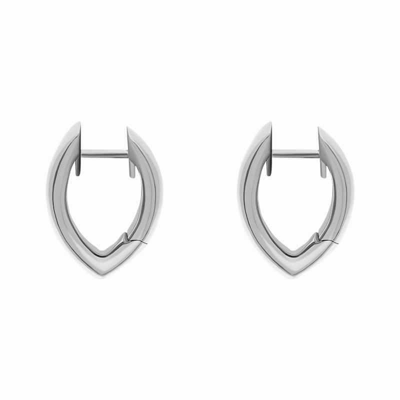 18ct White Gold Pink Sapphire 0.22ct Diamond Wide Hoop Earrings