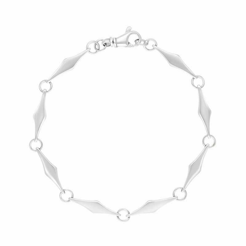 18ct White Gold Rhombus Handmade Bracelet