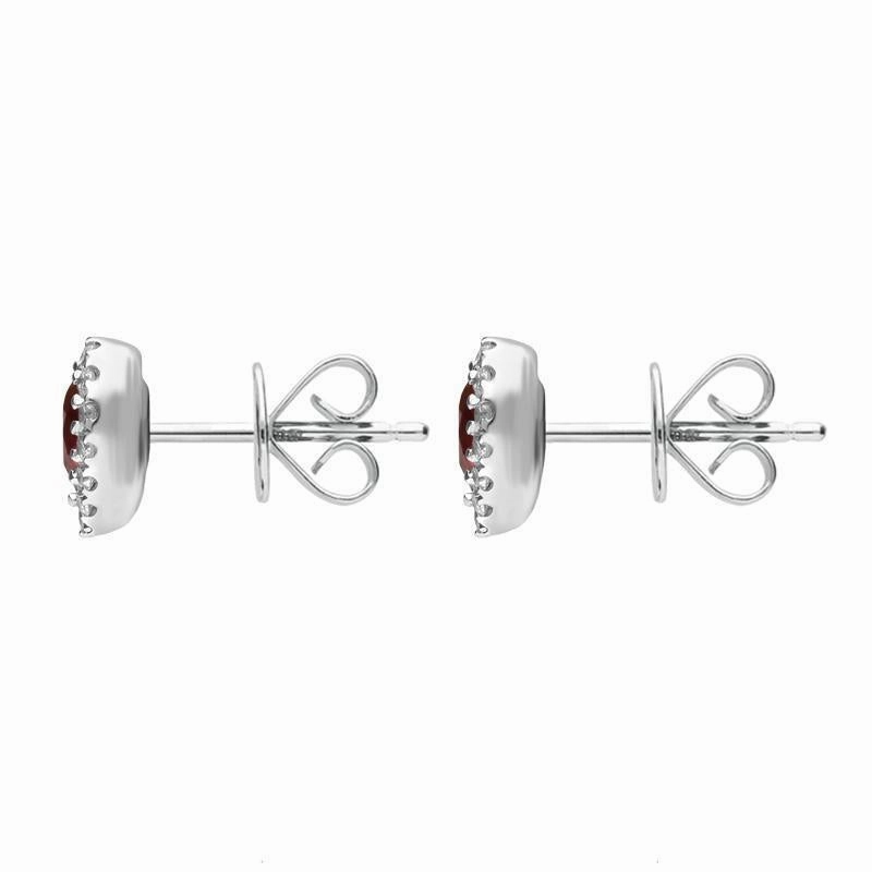 18ct White Gold Ruby and Diamond Pear Stud Earrings