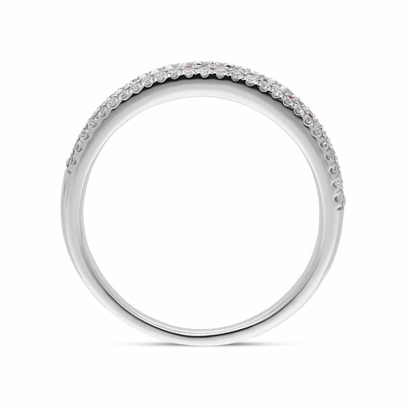 18ct White Gold Ruby Diamond Band Ring