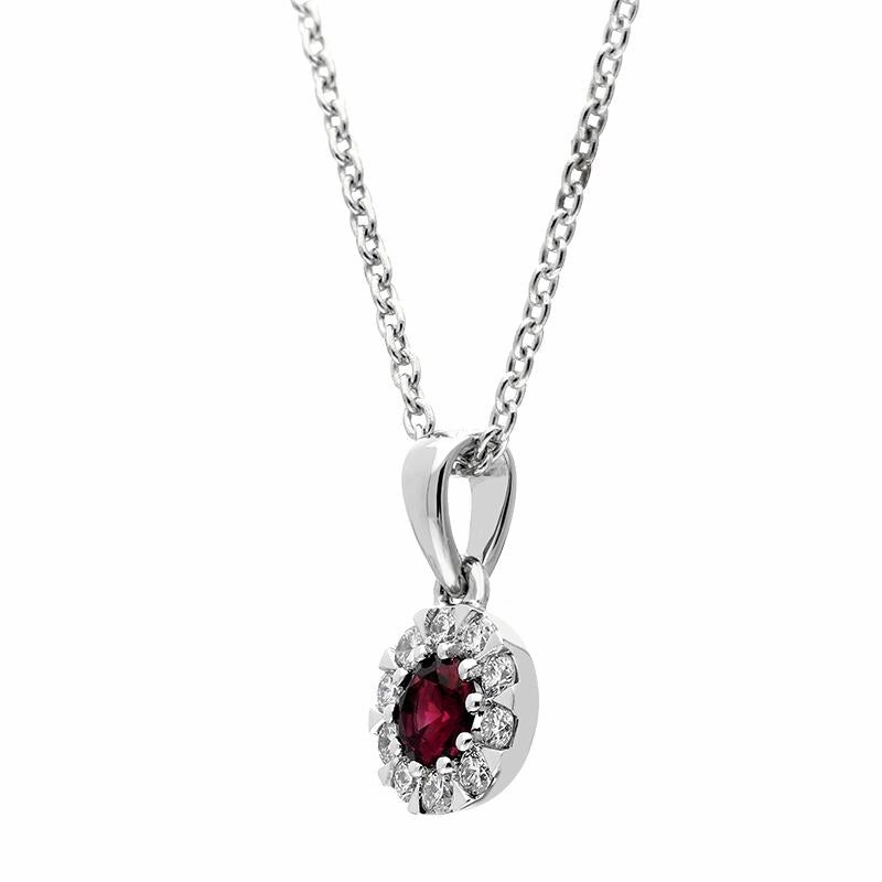 18ct White Gold Ruby Diamond Two Piece Gift Set