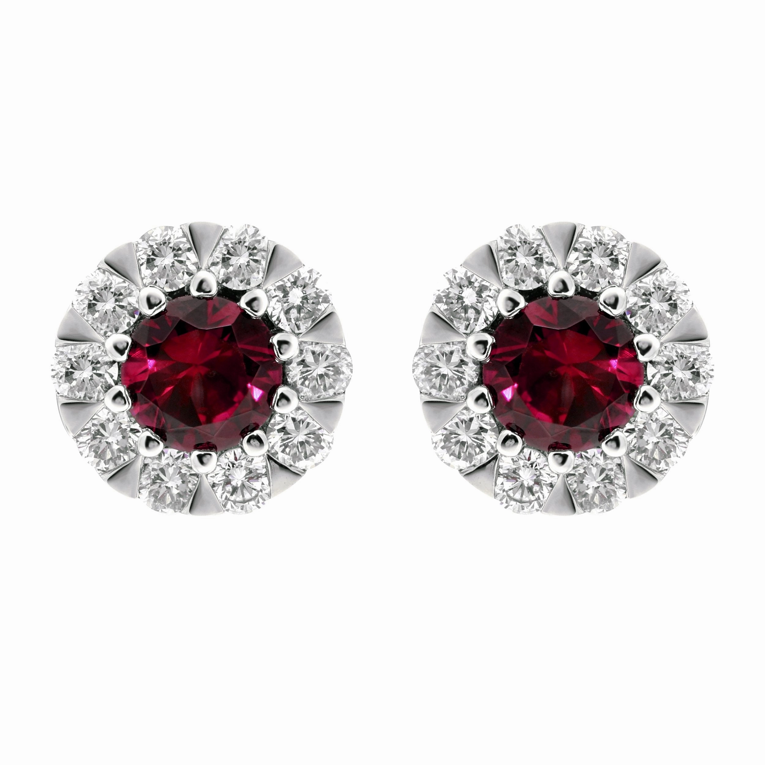 18ct White Gold Ruby Diamond Two Piece Gift Set