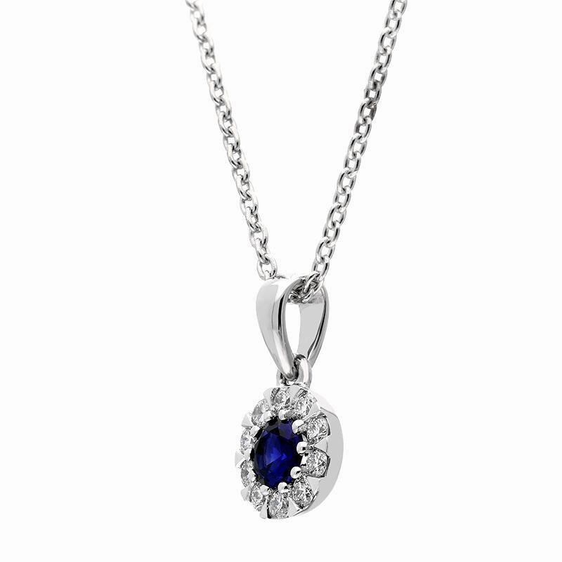 18ct White Gold Sapphire Diamond Two Piece Gift Set