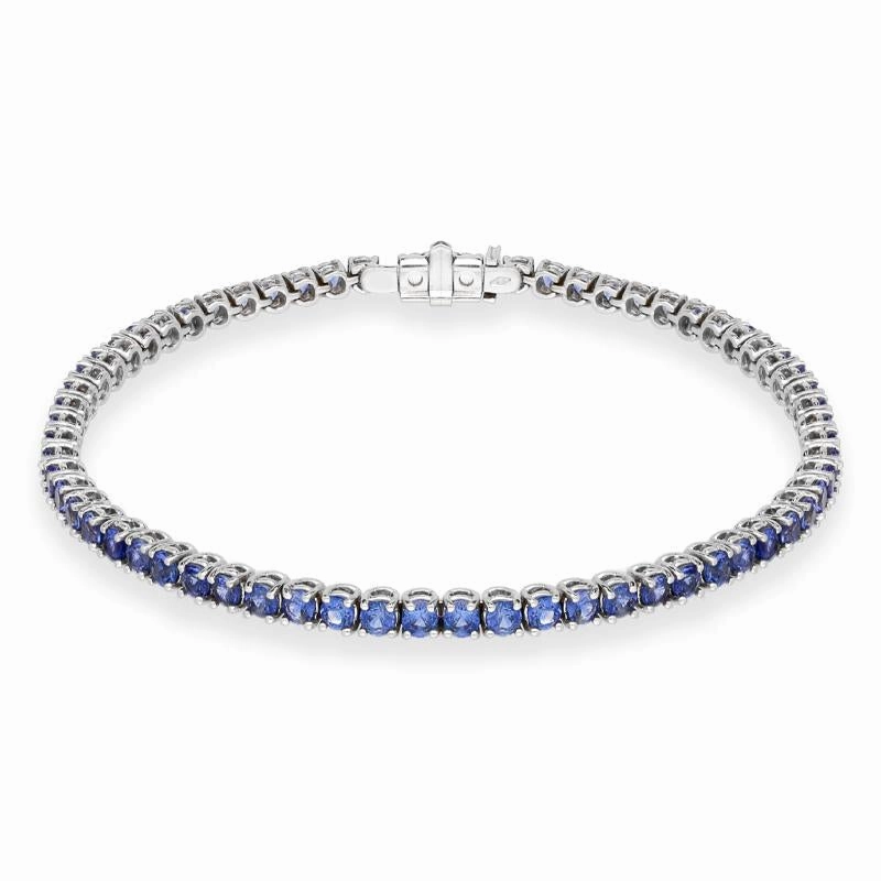 18ct White Gold Sapphire Tennis Bracelet D