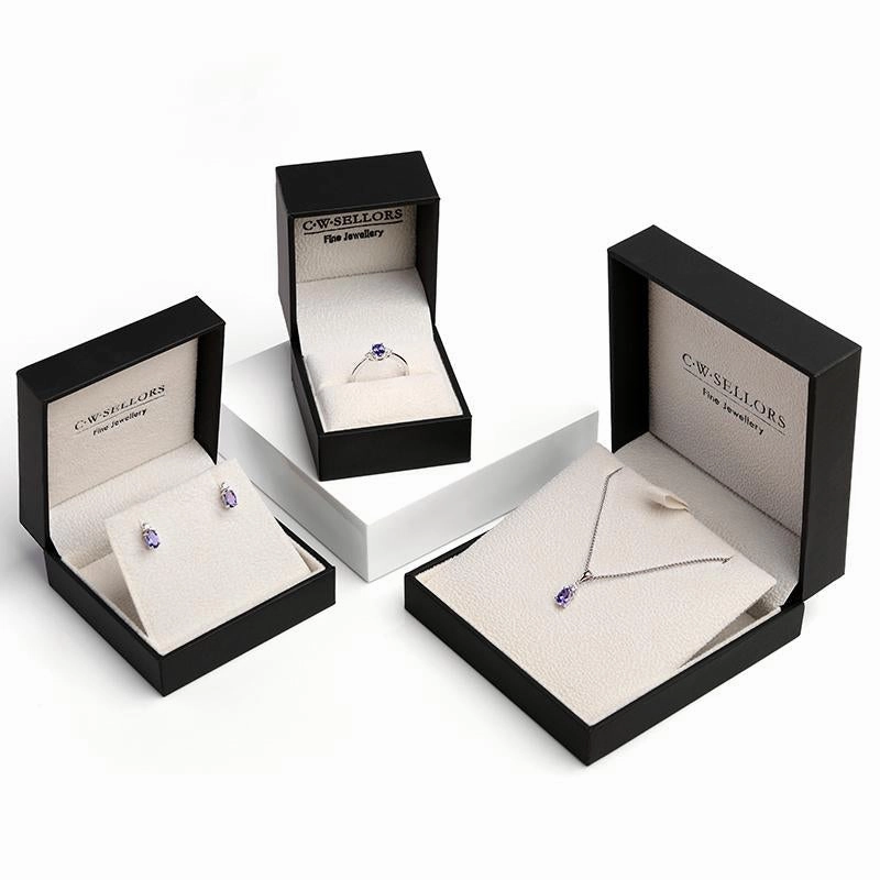 18ct White Gold Tanzanite Diamond Three Piece Gift Set