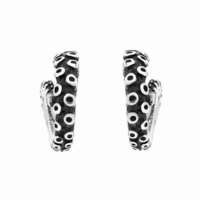 18ct White Gold Tentacle Curl Stud Earrings