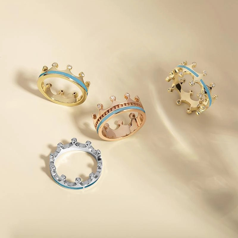 18ct White Gold Turquoise Diamond Tiara Band Ring