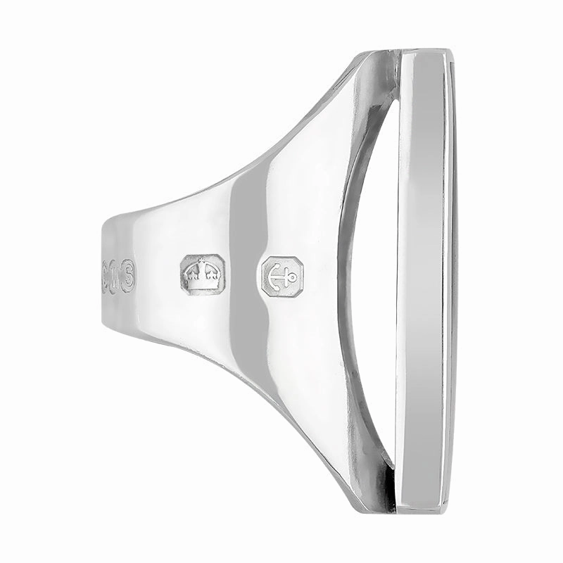 18ct White Gold Turquoise Queen's Jubilee Hallmark Large Square Ring D