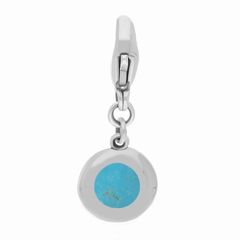 18ct White Gold Turquoise Round Shaped Star Clip Charm