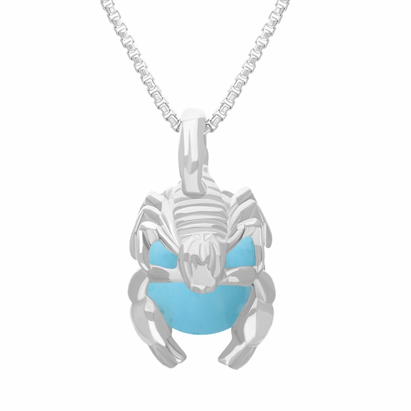 18ct White Gold Turquoise Zodiac Scorpio 9mm Bead Pendant