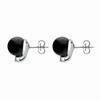18ct White Gold Whitby Jet 0.22ct Diamond Bead Stud Earrings D