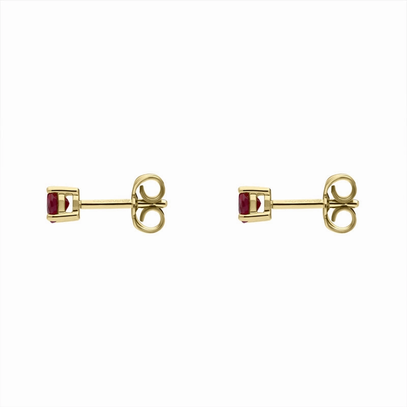 18ct Yellow Gold 0.64ct Ruby Claw Set Stud Earrings