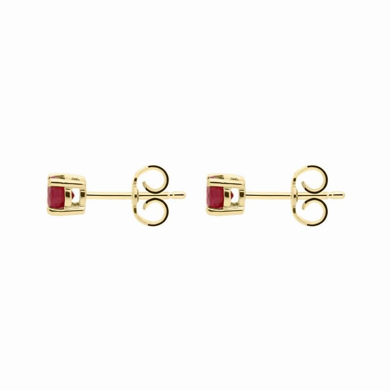 18ct Yellow Gold 0.78ct Ruby Claw Stud Earrings