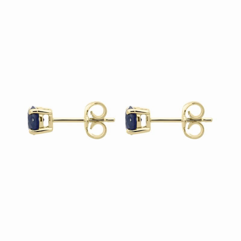18ct Yellow Gold 1.32ct Sapphire Round Cut Stud Earrings