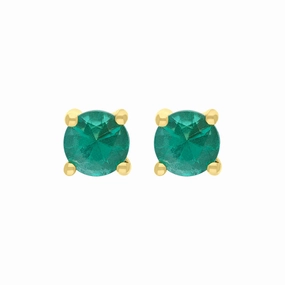 18ct Yellow Gold Round Solitaire Stud Earrings