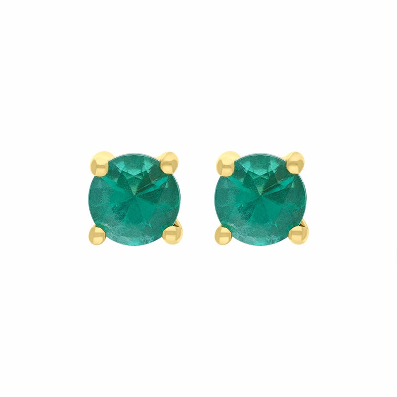 18ct Yellow Gold Round Solitaire Stud Earrings