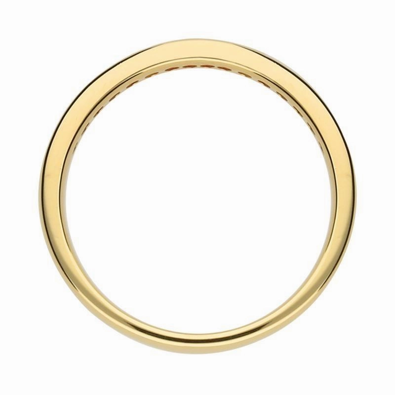 18ct Yellow Gold Ruby Diamond Half Eternity Ring